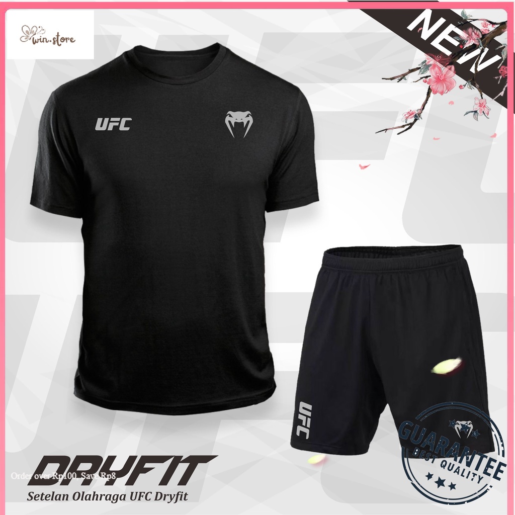 Olahraga Yuk / Setelan Olahraga Pria UFC Dryfit 1 Set Baju Jersey Sport