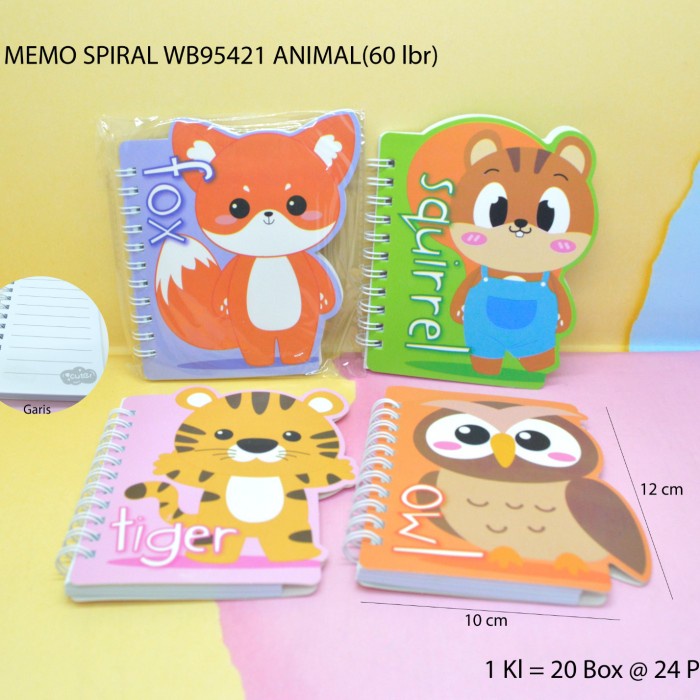 

memo ring spiral motif cute animal satuan