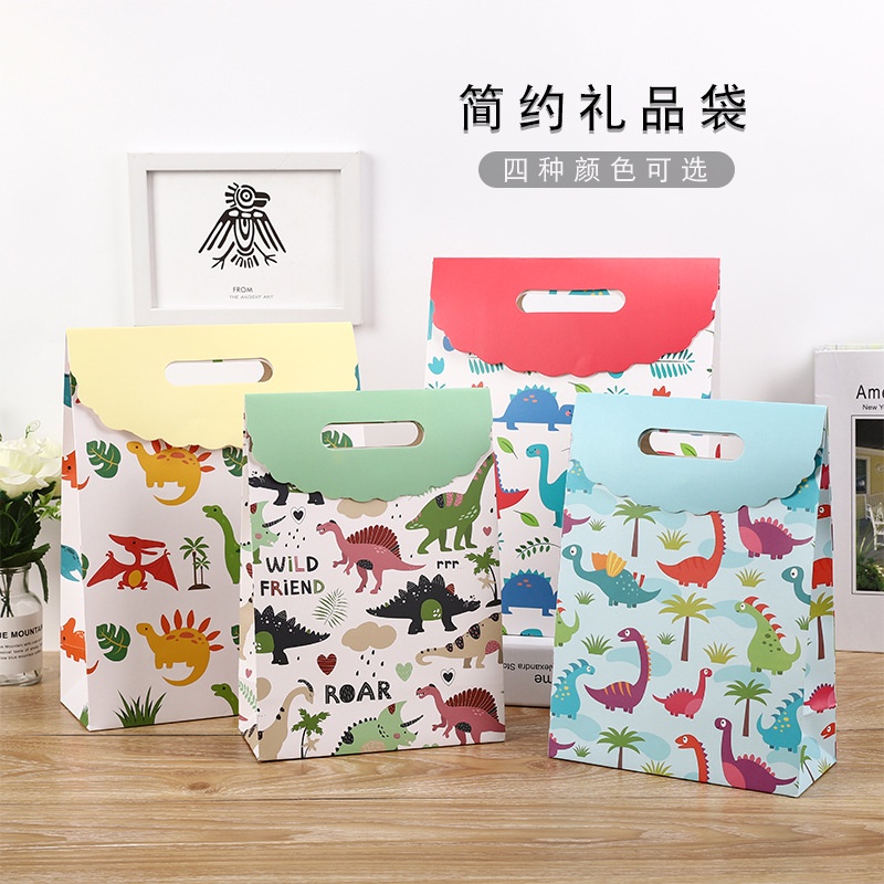 

(hocanparty) PAPER BAG GOODIE BAG TAS SOUVENIR KADO PESTA ULANG TAHUN MOTIF DINO SAFARI TUTUP