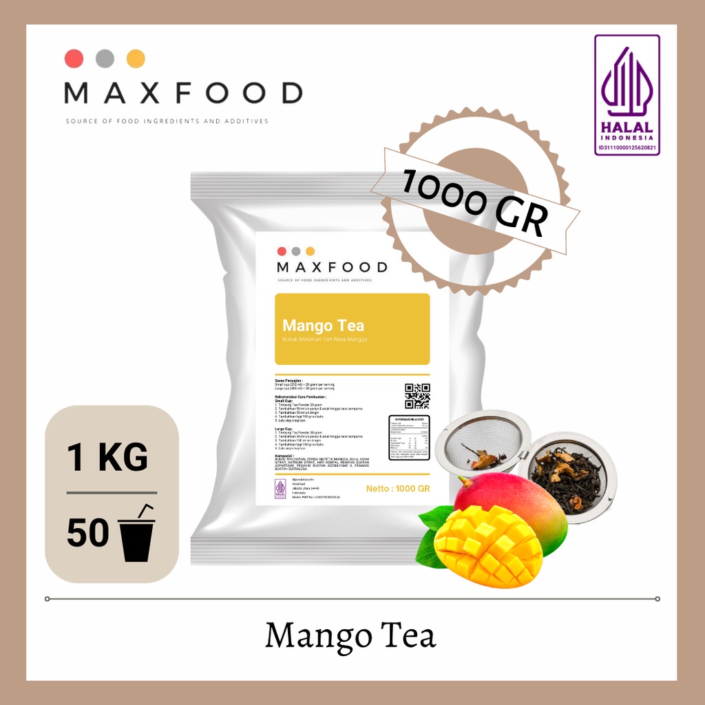 

MAXFOOD - Mango Tea/ Teh Mangga/ Bubuk Minuman Rasa Mangga Tea 1 Kg