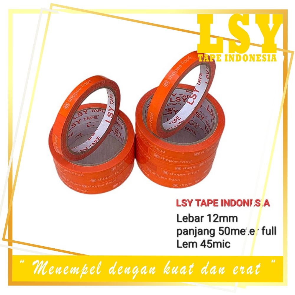 

LSY Isolasi Printing Shope Food 12mm x 50meter Full | Isolasi Praktis