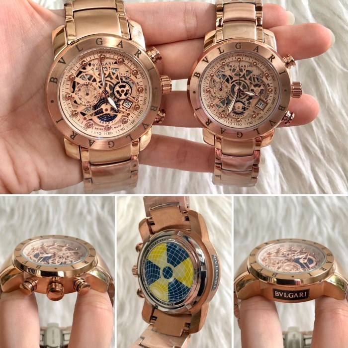 Selly jam tangan couple mewah rosegold