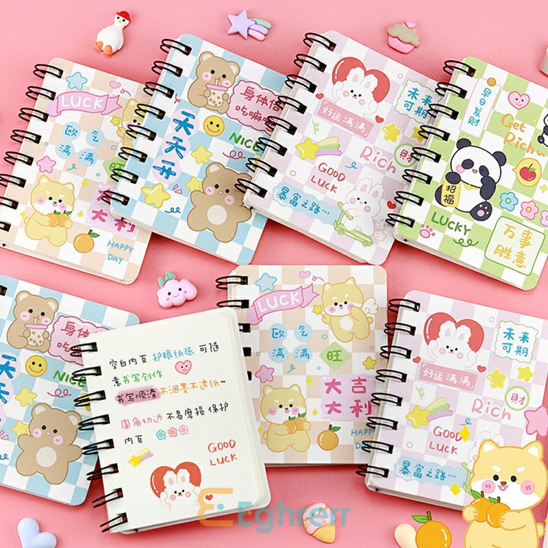 ✨EG-Lucu kartun koil notebook kecil a7 / notebook spiral / memo kecil /journal diary / buku kecil po