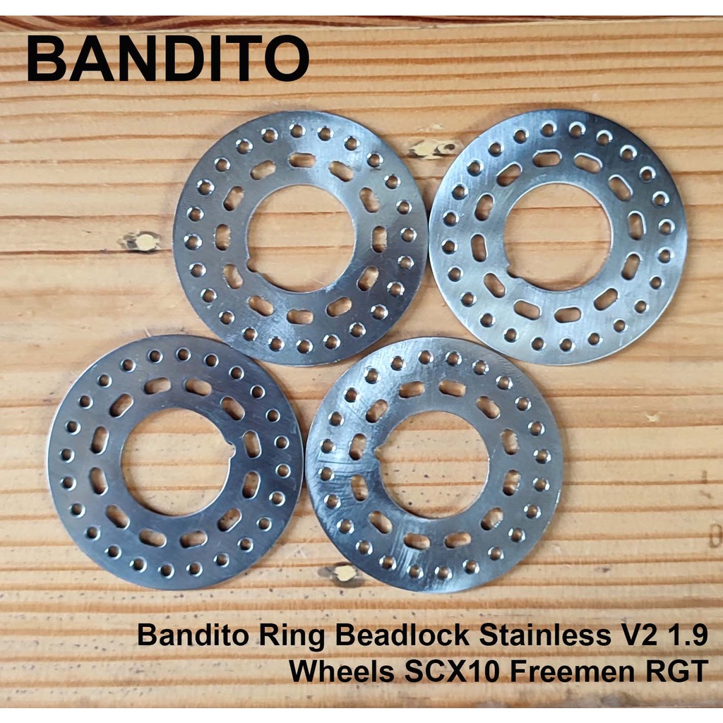 Bandito Ring Beadlock Stainless V2 1.9 Wheels SCX10 Freemen RGT