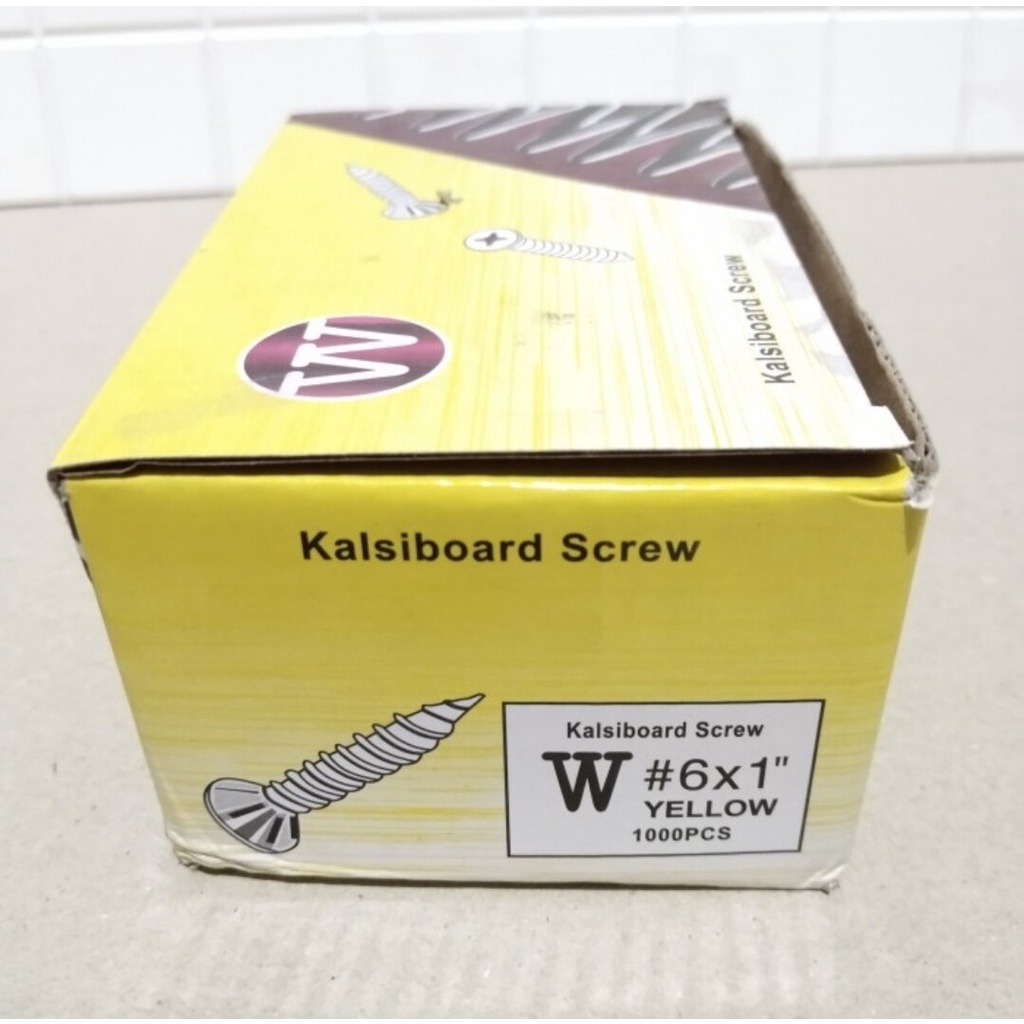 1dus sekrup kuning kalsi GRC 1 in 1' merk wowo calsiboard 6x1 kalsiboard 2.5cm 25mm isi 1000bj (LA)