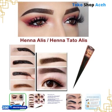 {S.A} Henna Alis Tahan Lama Seperti Sulam Alis | Henna Alis Halal Natural - Cokelat
