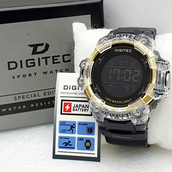 best -Jam tangan pria Digitec 5120 anti air - Hitam Gold