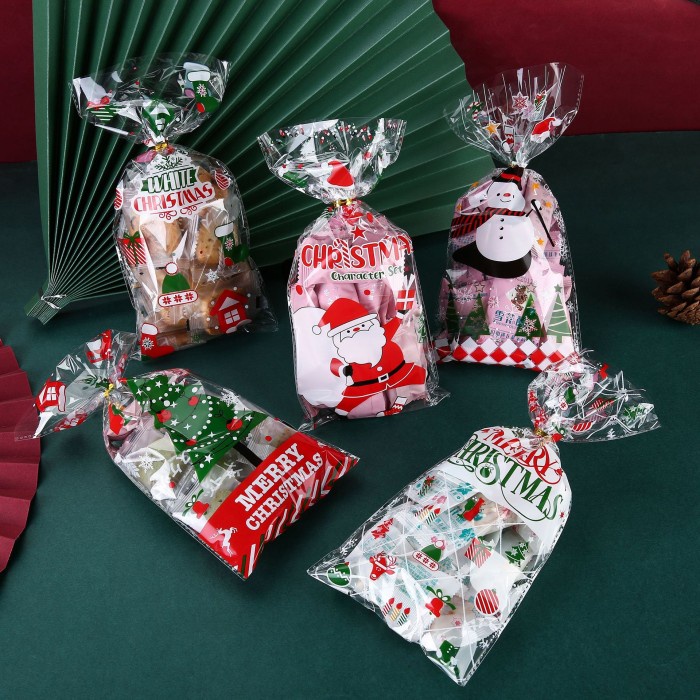 

[[ WSH - BEST SELLER ]] Goodie Bag isi 50 Kantong Permen Natal Christmas Kantong Kue Cookie - MOTIF MIX 2