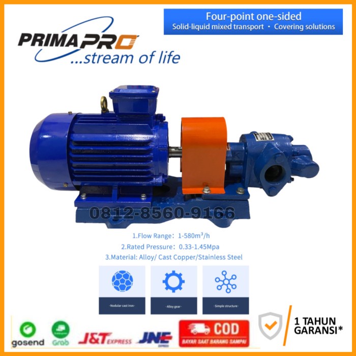 Pompa Oli Gear pump Type KCB 83.3liter/menit merk PRIMAPRO 2.2kw 3PH