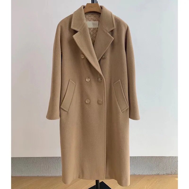 TRENCH  LONG COAT WANITA POLAR FLEECE TANGAN PANJANG KOREA JUMBO