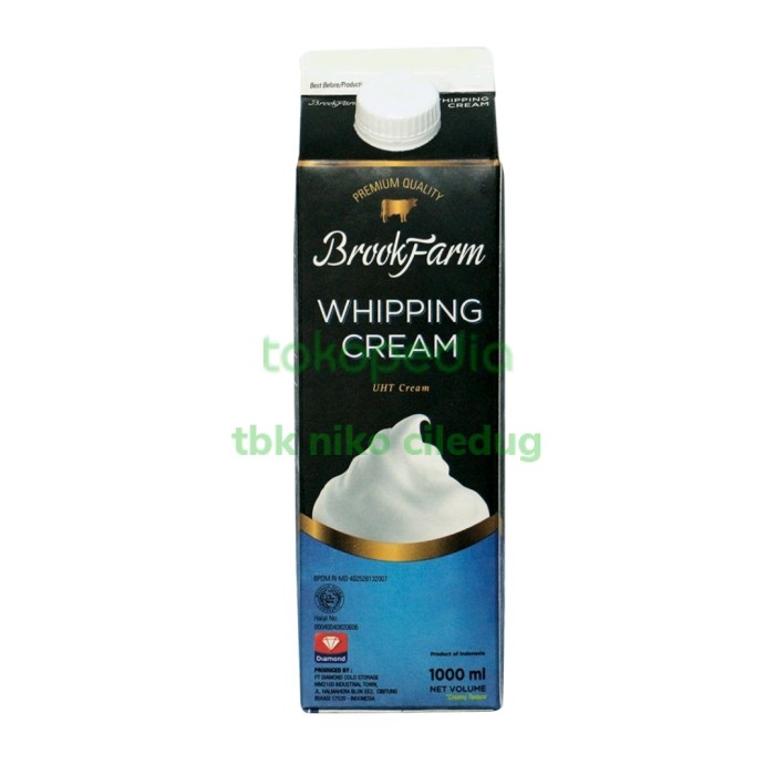 

[Big Sale] brookfarm whipping cream 1 liter khusus grab dan gojek