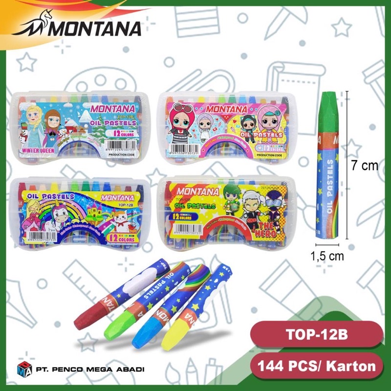 

Crayon krayon / oil pastel mini 12 warna termurah