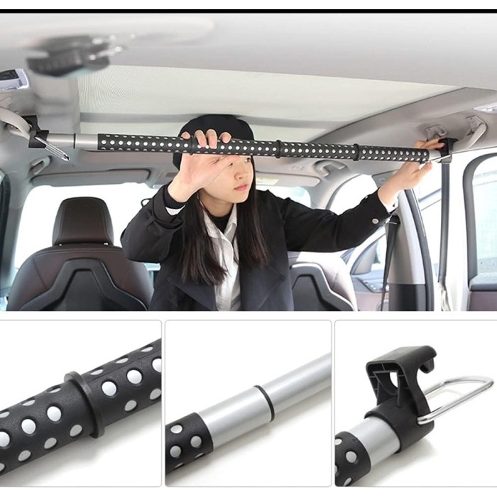 Tiang Gantungan Jas Baju Mobil Car Hanger Bar Hand Grip Expandable