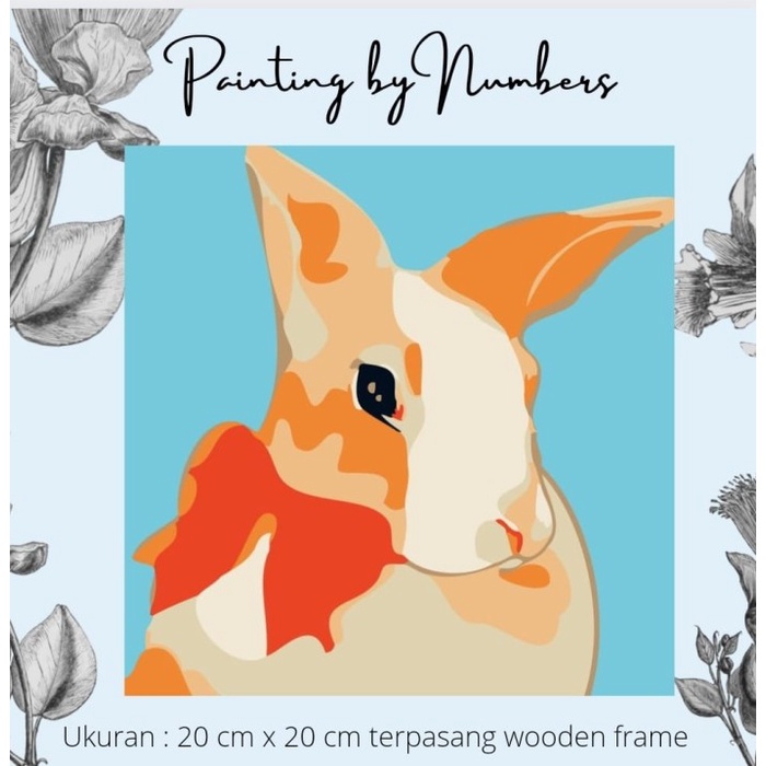 

promosi DIY painting by number 20x20cm kerajinan tangan - BUNNY - PAINT ONLY