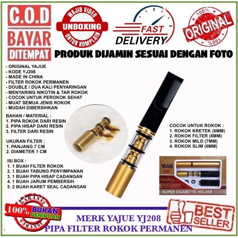 YAJUE YJ208 PIPA DOUBLE FILTER SARINGAN ASAP PERMANEN SEMUA UKURAN BISA