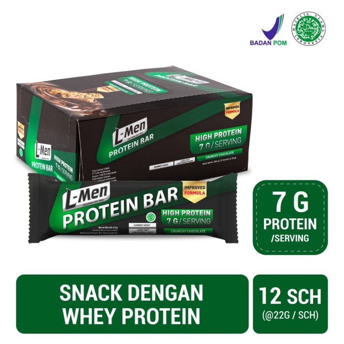 

L-Men Protein Bar Crunchy Chocolate 12 Sch (7g protein / serving)