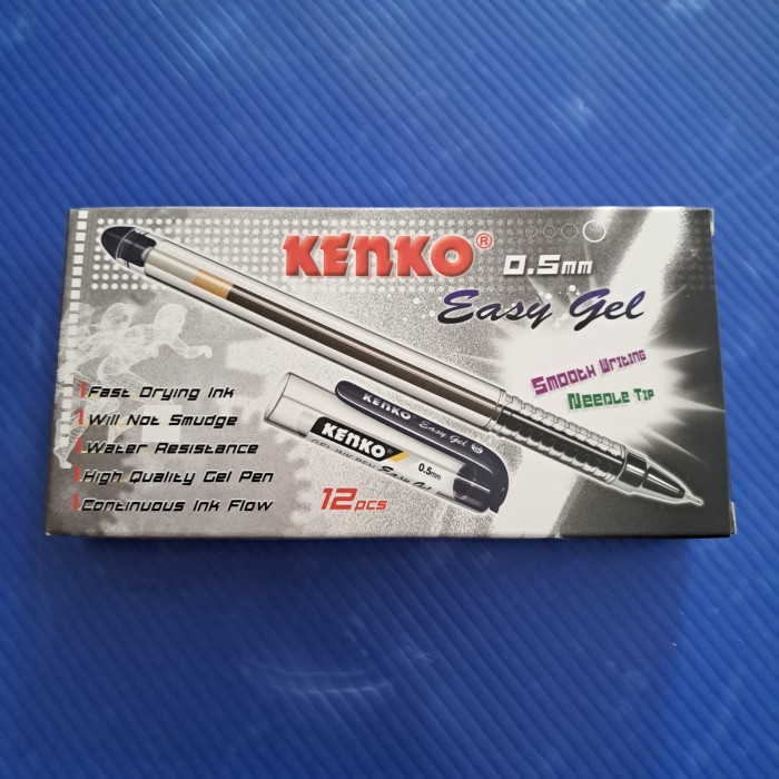 

Pulpen Tinta Hitam Kenko Easy Gel 0.5 mm Needle Tip - 12 PC - Biru