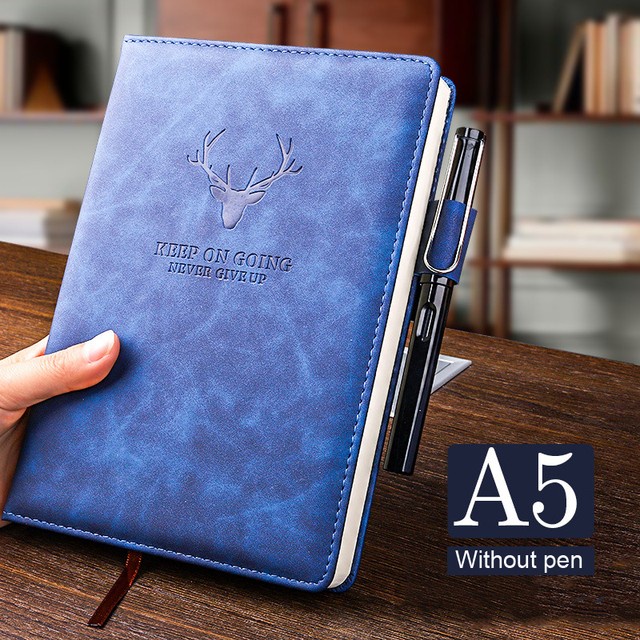 

Notebook Agenda Buku Catatan Jurnal Diary Kerja Cover Kulit Ukuran A5 - Clip Biru