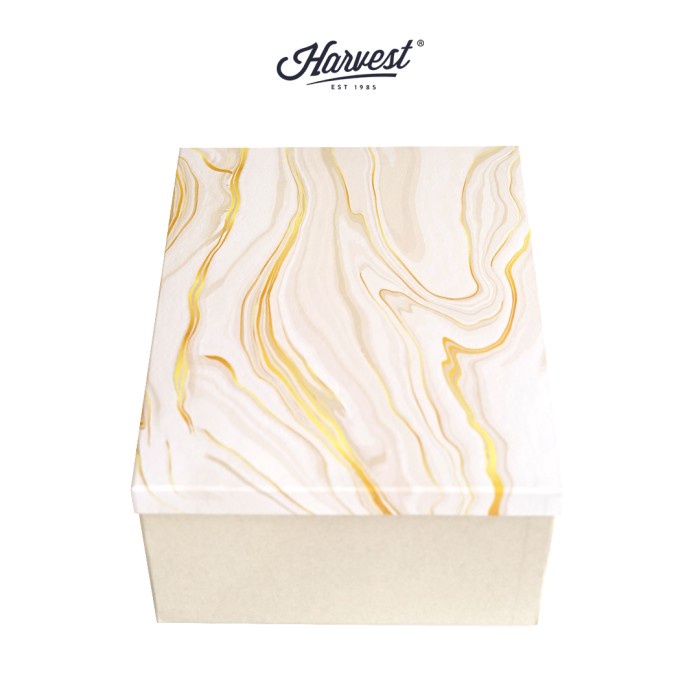 

Kotak Kado / Box Motif Harvest Glam Vibes - White Marble - S