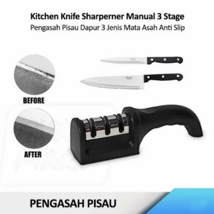 pisau asah stainless steel/pengasah pisau 3 in 1/Asahan pisau stainless