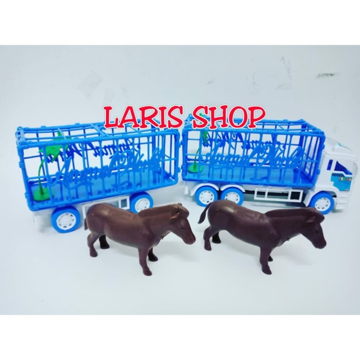 Gemoy MAINAN TRUK BESAR PENGANGKUT BINATANG - MOBIL ANGKUT HEWAN - 1SET