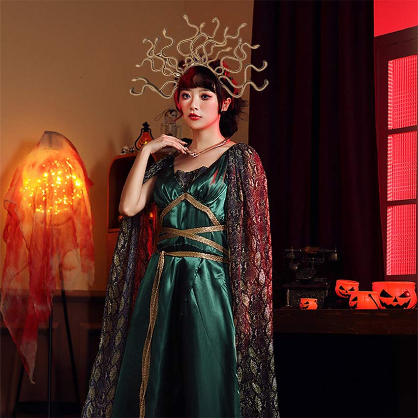 Bando Kepala Ular Medusa Bando Ratu Ular Halloween Party Kostum