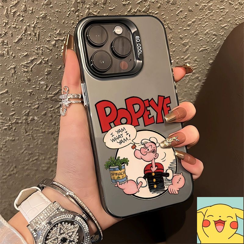 Kreativitas kartun Popeye case iPhone XR X XS 7 Plus 8 Plus XS Max 11 12 13 Pro