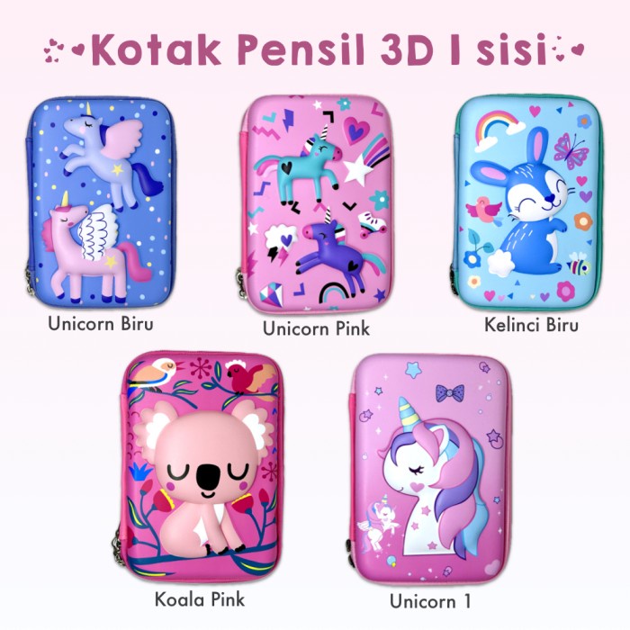 

Tempat Pensil Unicorn Kotak Pensil anak perempuan Hardcase 3D lucu - Unicorn 1