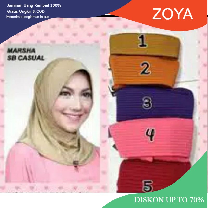 BERGO MARSHA SX casual zoya (bergo instan) / bergo sport