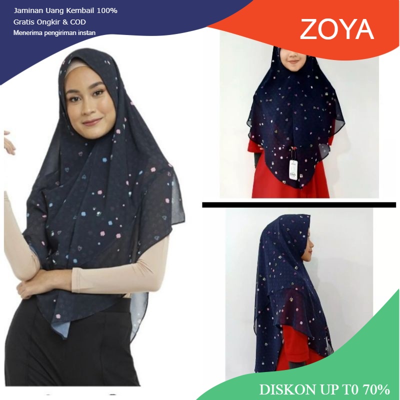 Binar long bergo by zoya fashion (READY NAVY DAN HITAM)
