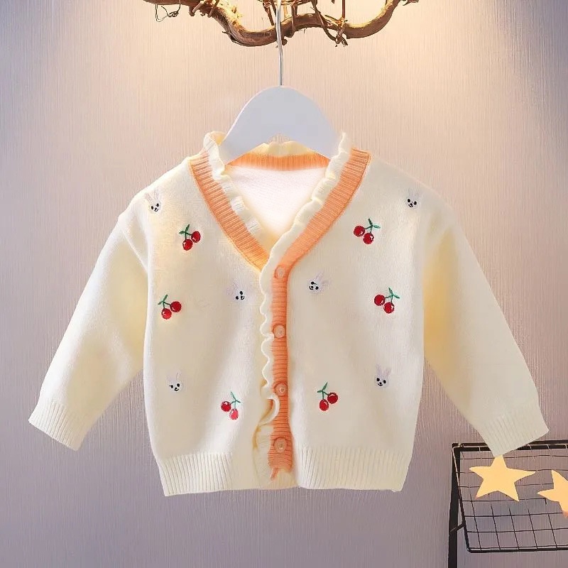 Cardigan Anak/ Cardigan Knit Anak Perempuan Cardigan Motif Cherry/ CG1 CHERRY LYME