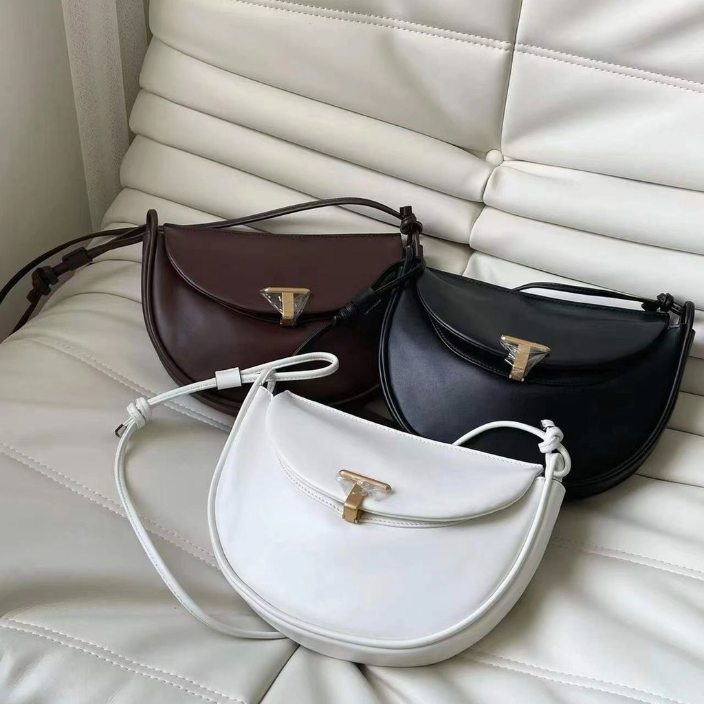 Joygryson Half Moon Bag Niche Retro Saddle Bag One Shoulder Underarm Crossbody Bag Woman's Handbag