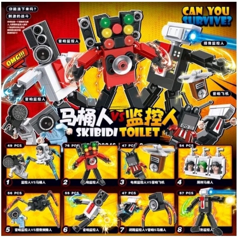 new skibidi Lego Cameraman, Skibidi Toilet, Speakerman, CCTVman, Titan Speakerman mainan anak