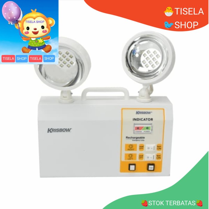 Krisbow Lampu Darurat Twin Spot Led / emergency lamp 2 apot krisbow