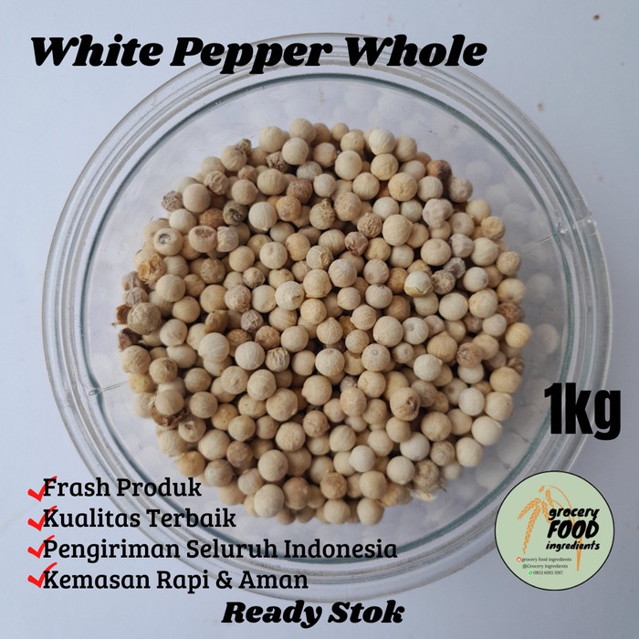 

White Pepper Whole / Lada Putih Utuh / Biji Merica Putih - 1kg