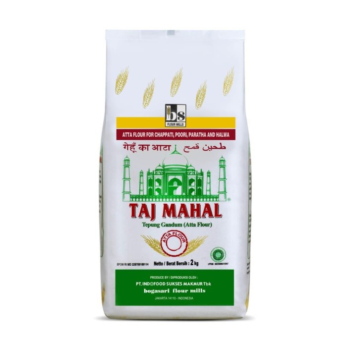 

LG80 Atta Flour Taj Mahal Tepung Gandum 2 Kg . Cake Flour .