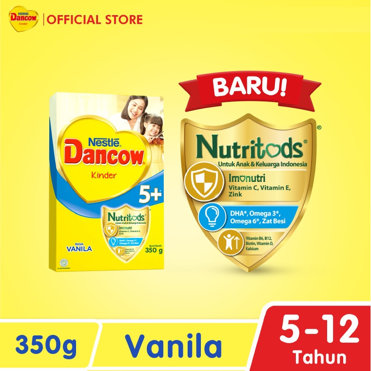 Dancow 5+ Vanila/Madu 350gr - Susu Anak 5-12 Tahun