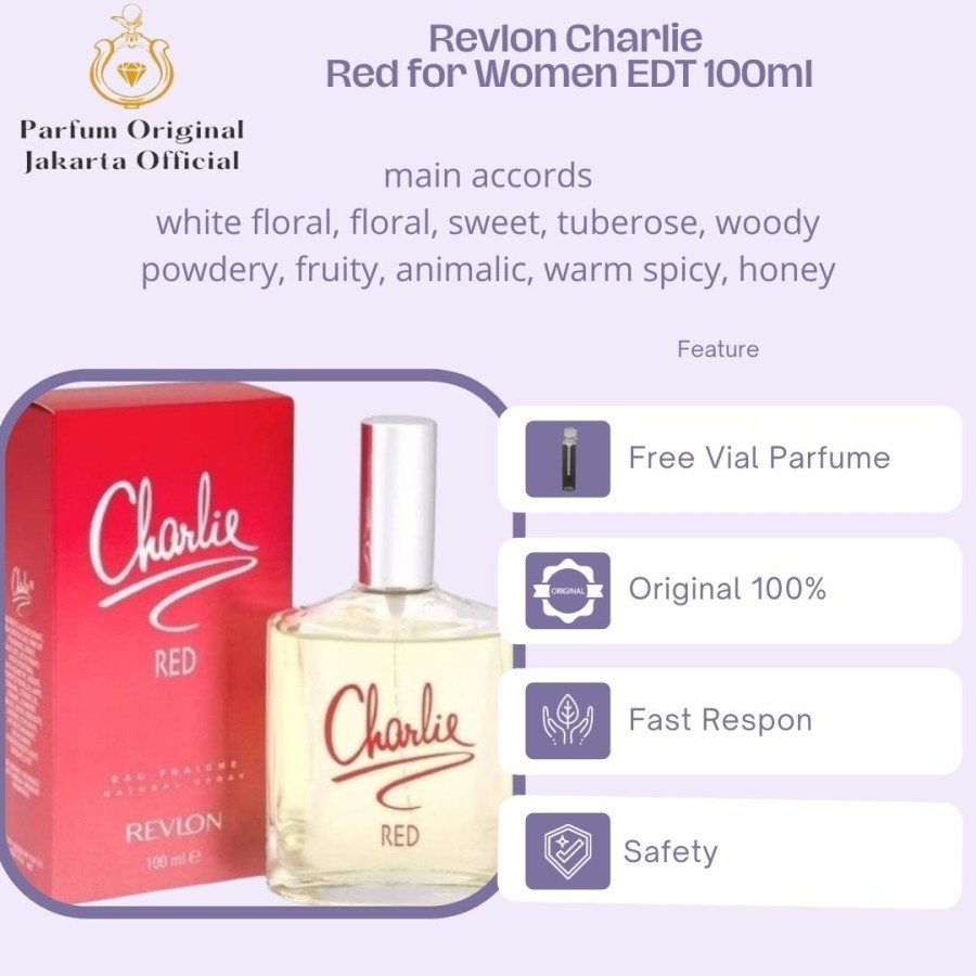 Charlie Edt Red 100ml - Parfum Cewek Charlie Red 100ml