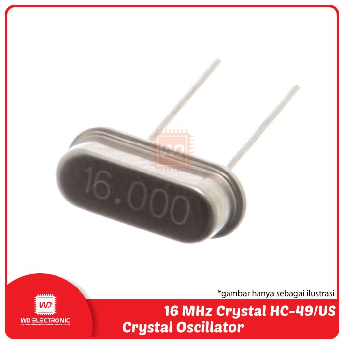 Crystal 16MHz XTAL 16 MHz Crystal Oscillator 16.000 MHz HC-49 CO27