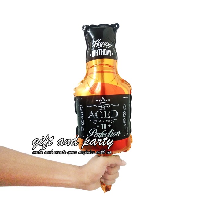 Balon Botol Whiskey Mini / Balon Foil Botol / Balon Foil Champagne