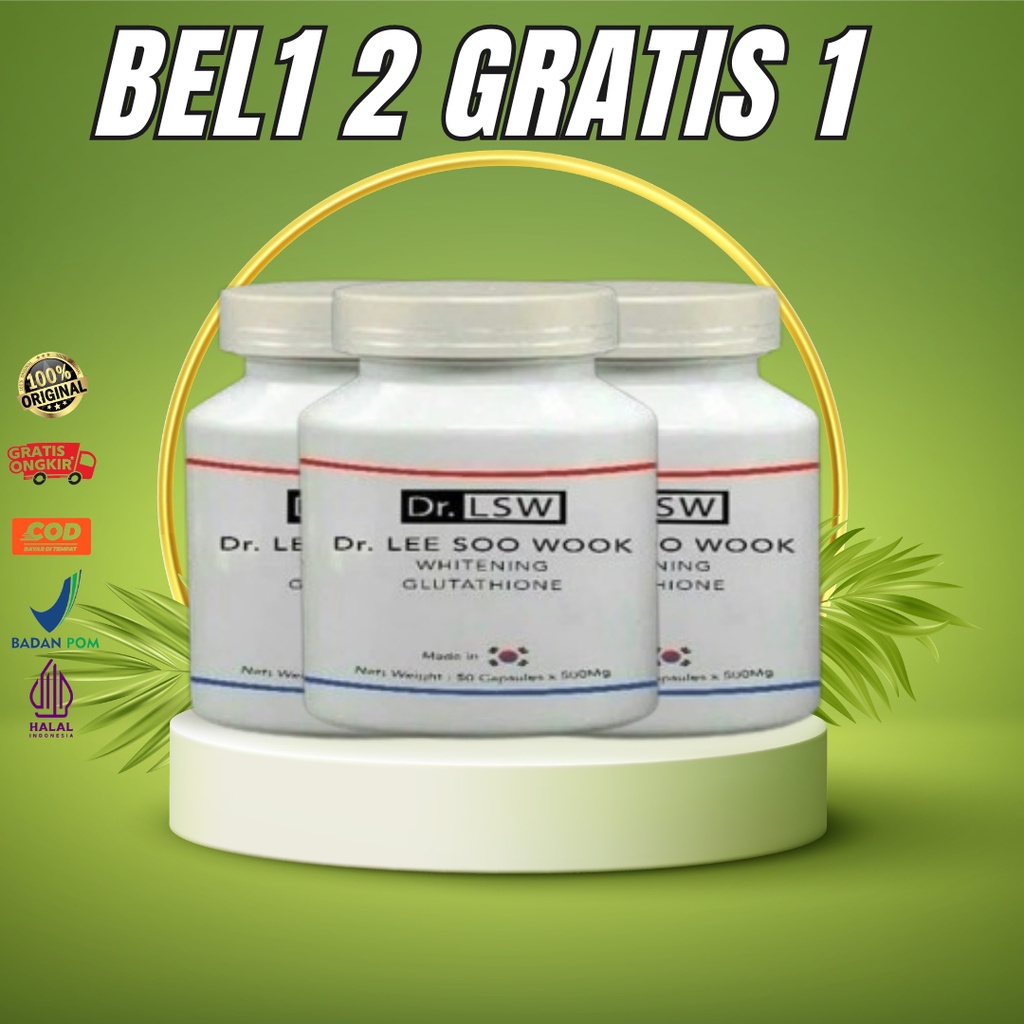 Dr LSW ASLI ORIGINAL GLUTATHIONE LEE SOO WOOK WHITENING Obat Pemutih Wajah Kulit Badan Pria dan Wani