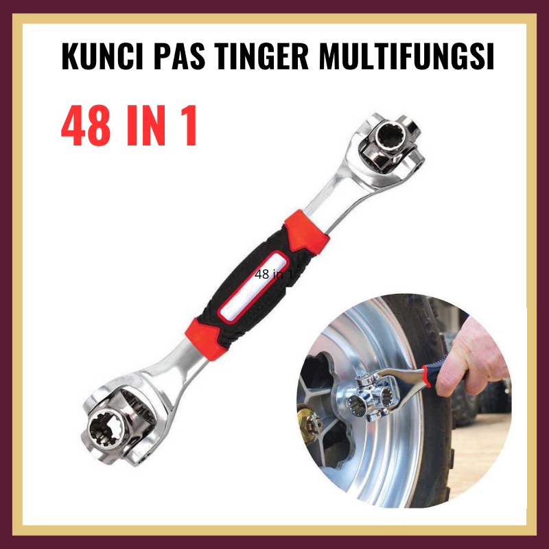 Kunci Pas Tinger Wrench Multifungsi 48 in 1 - Kunci Pas Ring Set Kwalitas Tekiro