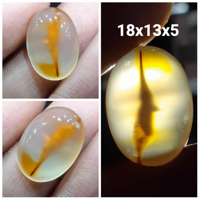 Natural Batu Akik Kristal Motif Gambar Kembang Api Air Mancur Antik