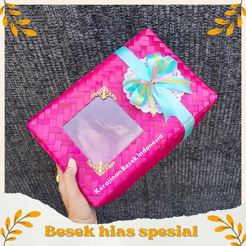 

GROSIR BISA COD Sepasang besek 30x20 dan 30x15 MPS warna ornamen Besek hias murah cantik Box nasi Hampers cantik pernikahan syukuran khitan aqiqah