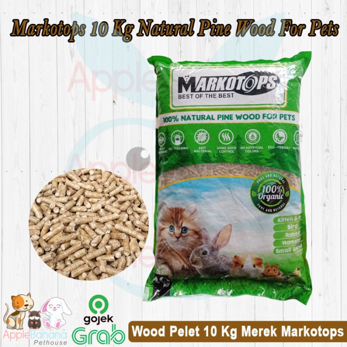 Wood Pelet Markotops Natural Pine Wood 10kg - pasir Kayu Wood Pellet