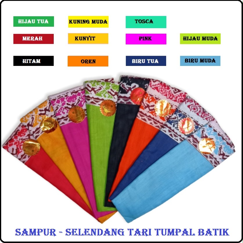 Sampur Tari batik - Selendang Tari Tumpal - Sampur tari batik Anak & Remaja - Sampur Tari Batik Tump