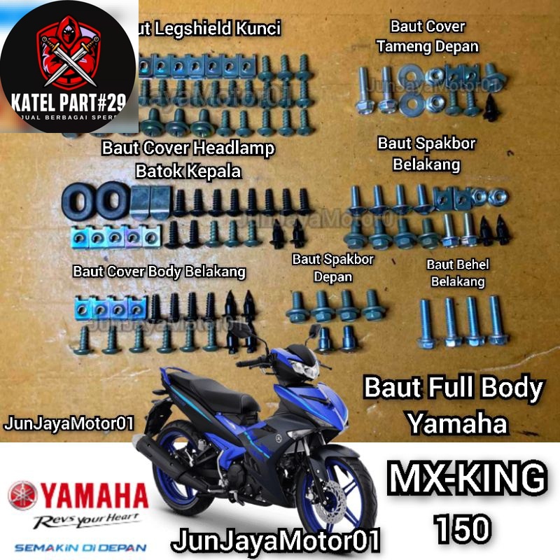 Baut Lengkap Full Set Body Yamaha Mx-King 150 / Baut Lengkap Fullset Bodi Yamaha Mx-King 150