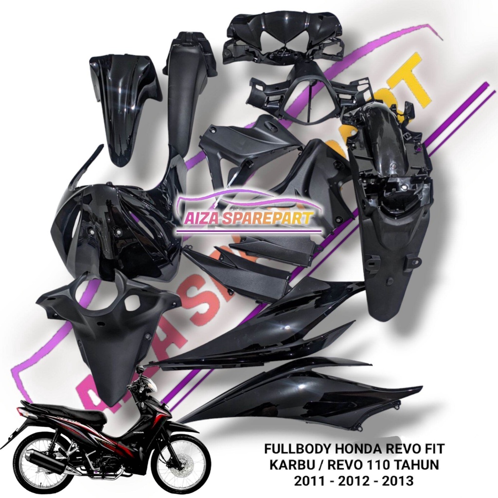 Full Body Honda Revo Fit 2011 2012 2013 Hitam | Full body kasar halus Revo 110 karbu Hitam