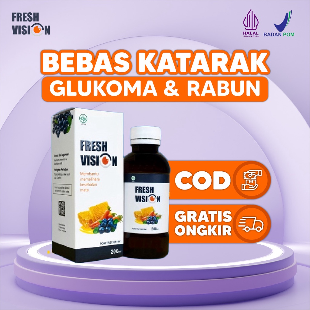 Fresh Vision Vitamin Obat Mata Original Atasi Mata Minus Katarak Glukoma Buram Isi 200 ml