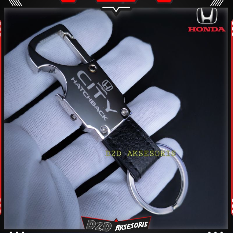 gantungan kunci kulit mobil honda city hatchback logo